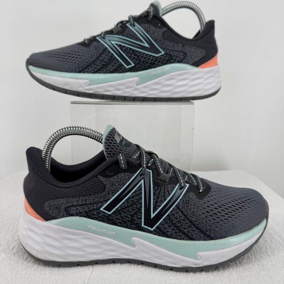 New Balance Fresh Foam Evare Women's Running Shoes Gray Teal Peach Sz 7.5 - Picture 1 of 7